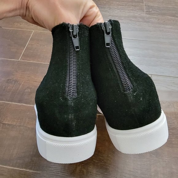 Steve Madden Sneaker Claud Zip Mid Top Black Suede Women's 11 - Picture 5 of 10